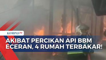Karena Percikan Api BBM Eceran, 4 Bangunan di Kota Padang Hangus Terbakar!
