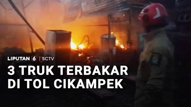 Ngeri! Tiga Truk Terbakar di Tol Cikampek | Liputan 6