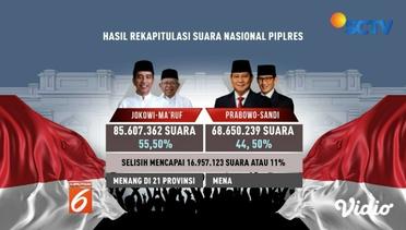 KPU Umumkan Hasil Rekapitulasi Suara Nasional Pilpres, Jokowi Ungguli Prabowo 11 Persen - Liputan 6 Pagi
