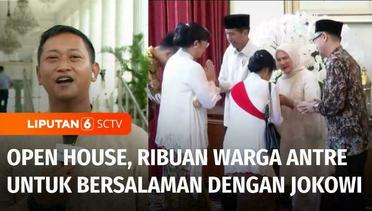 Suasana Open House, Ribuan Warga Antre untuk Bersalaman dengan Presiden Jokowi | Liputan 6