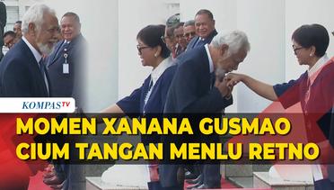 Di Depan Jokowi, Xanana Gusmao Cium Tangan Menlu Retno Marsudi saat Kunjungan ke Istana Bogor
