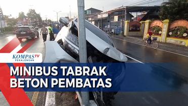 Kecelakaan Tunggal Minibus di Jalur Pantura Kaligangsa Kota Tegal
