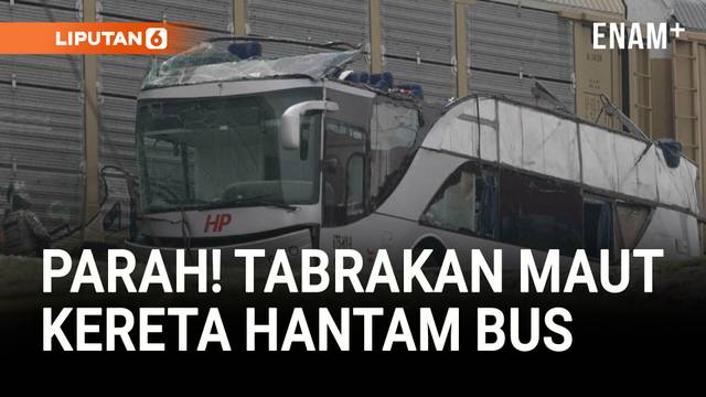 TABRAKAN MAUT! KERETA BARANG HANTAM BUS TINGKAT DI MEKSIKO, 10 TEWAS