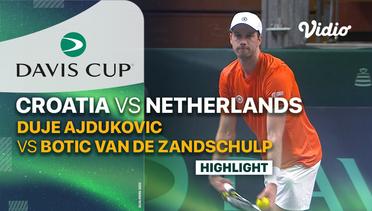 Highlights | Croatia (Duje Ajdukovic) vs Netherlands (Van De Zandschulp) | Davis Cup 2023