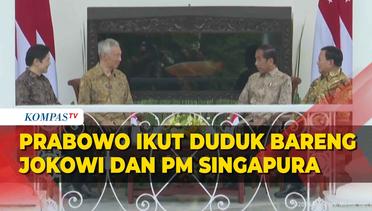 Momen Prabowo Ikut Duduk Bareng Jokowi dan PM Singapura di Istana Bogor