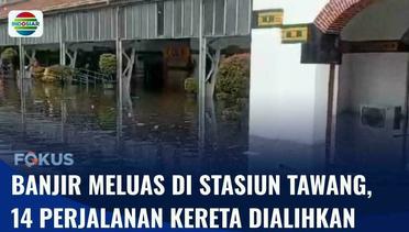 Banjir Kian Meluas di Stasiun Tawang, Semarang, 14 Perjalanan Kereta Dialihkan | Fokus