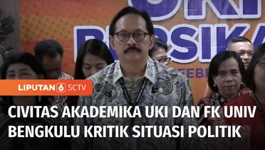 Civitas Akademika UKI dan FK Universitas Bengkulu Kritik Situasi Politik | Liputan 6