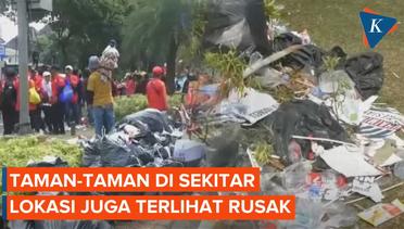 Penampakan Depan KPU Jakarta Usai 2 Bacapres Mendaftar, Banyak Sampah Berserakan