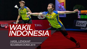 Hasil Lengkap Wakil Indonesia di Babak Ketiga Kejuaraan Dunia Bulu Tangkis 2019