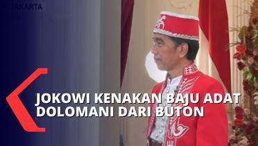 Kembali Kenakan Baju Adat Daerah, Kali Ini Presiden Jokowi Kenakan Baju Adat Dolomani dari Buton!