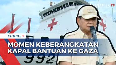 Menhan Prabowo Lepas Kapal Bantuan KRI Radjiman TNI AL ke Gaza
