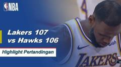 NBA | Cuplikan Hasil Pertandingan : Lakers 107 vs Hawks 106