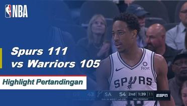 NBA I Cuplikan Pertandingan : Spurs 111 vs Warriors 95