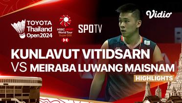 Kunlavut Vitidsarn (THA) vs Meiraba Luwang Maisnam (IND) - Highlights | Toyota Thailand Open 2024 - Men's Singles