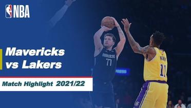Match Highlight | Dallas Mavericks vs Los Angeles Lakers | NBA Regular Season 2021/22