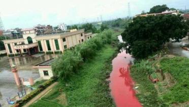 #DailyTopNews: Sungai di Kediri Berubah Warna Jadi Merah Darah