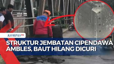 Struktur Jembatan Cipendawa bekasi Ambles Karena Baut Hilang Dicuri, Akses Ditutup