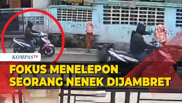 Terekam CCTV! Seorang Nenek Fokus Menelepon Dijambret di Tangerang Selatan