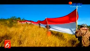 Bentangkan Bendera 178 Meter di Gunung Welirang-Arjuno