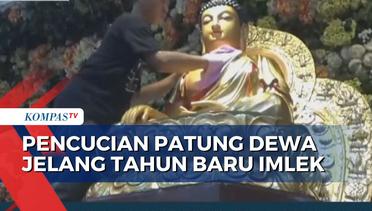 Jelang Imlek, Vihara Buddhayana di Jalan Putat Gede Surabaya Gelar Pencucian Patung Dewa