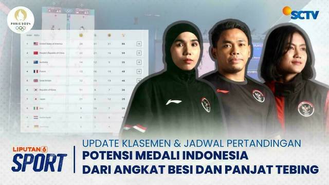 Update Klasemen & Jadwal Olimpiade 2024: Eko Yuli Tanding, Panjat Tebing Putri Final | Liputan 6 Sport