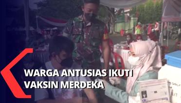Warga Antusias Ikuti Vaksinasi Merdeka yang Digelar Pemerintah Kota Bandar Lampung