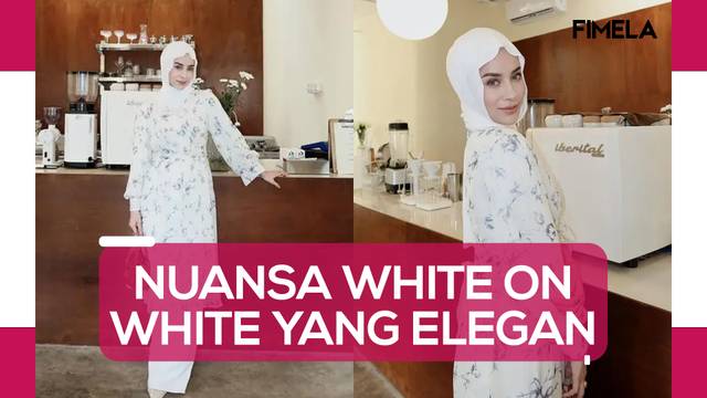 Potret Baju Lebaran White on White Pilihan Aghnia Punjabi