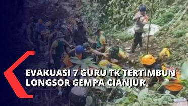 Beginilah Proses Evakuasi Rombongan Guru TK Tertimbun Longsor Gempa Cianjur...