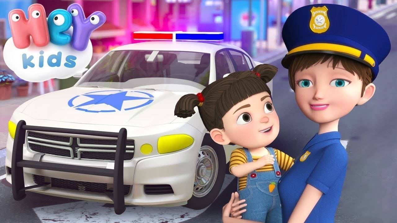 Police Car cartoon for kids Educational songs for children | Vidio