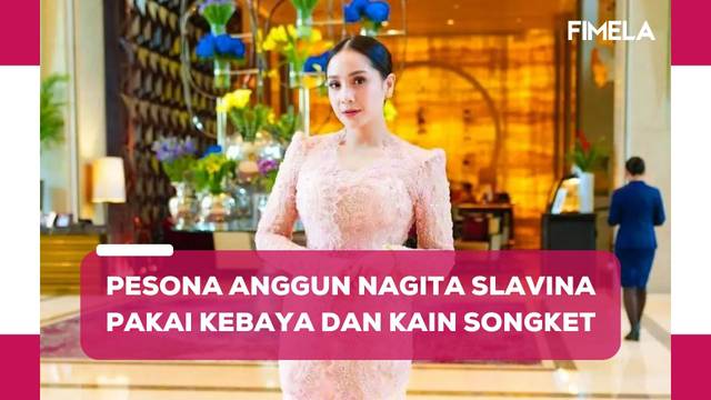 Pesona Anggun Nagita Slavina Pakai Kebaya dan Kain Songket Bak Ibu Pejabat