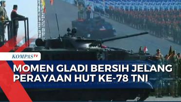 Alutsista di Gladi Bersih Jelang Perayaan HUT Ke-78 TNI