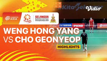 Semifinal Men's: China vs Korea - Weng Hong Yang vs Cho Geonyeop - Highlights | Badminton Asia Team Championship 2024