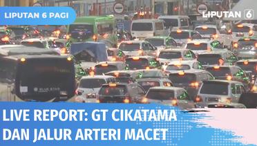 Live Report: GT Cikampek Utama Padat Pemudik, Jalur Arteri Simpang Jomin Macet | Liputan 6