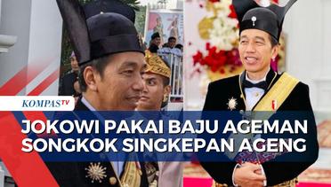 Kenakan Ageman Songkok Singkepan Ageng, Ini Momen Jokowi Sapa dan Selfie dengan Warga