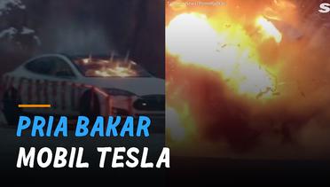 Biaya Ganti Baterai Mahal, Pria Lebih Memilih Bakar Mobil Tesla
