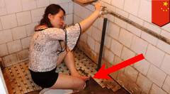 Kaki wanita mabuk tersangkut di toilet - TomoNews