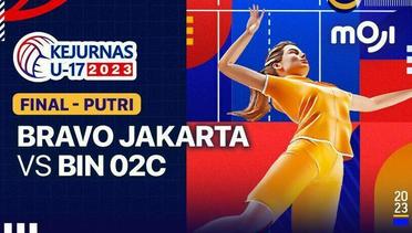 Final Putri: Bravo Jakarta vs BIN 02C - Kejurnas Bola Voli Antarklub U-17 - 26 November 2023