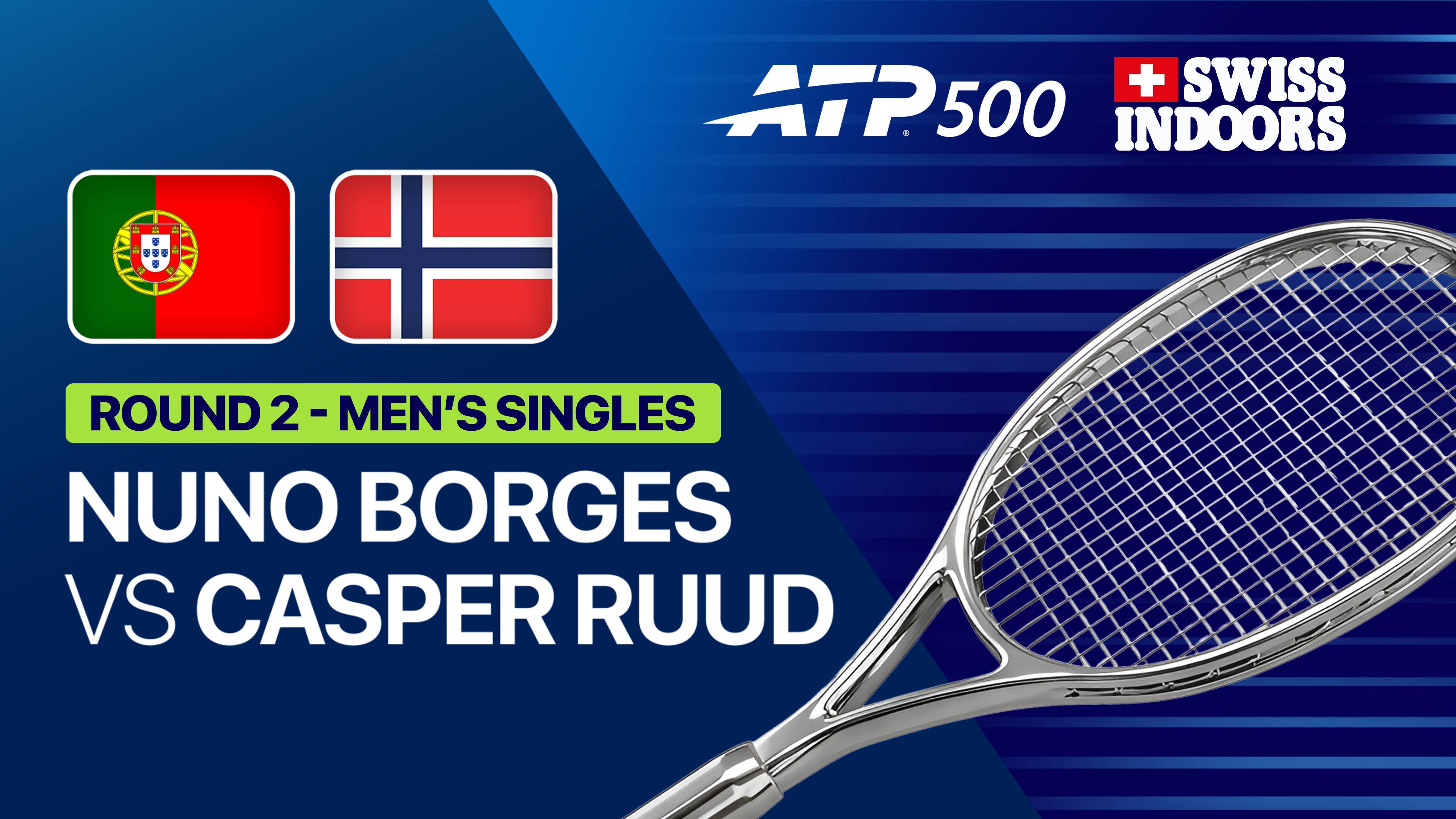 Nuno Borges vs Casper Ruud - Round 2 | ATP 500: Swiss Indoors Basel 2026