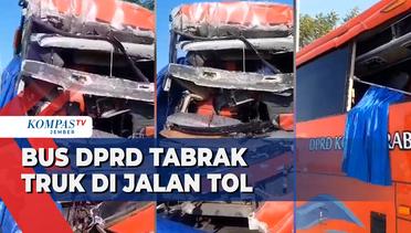 Bus DPRD Tabrak Truk di Jalan Tol Paspro, 6 Orang Terluka