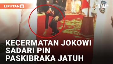 Sadar Pin Anggota Paskibraka Jatuh, Presiden Jokowi Inisiatif Jongkok untuk Mengambilkan