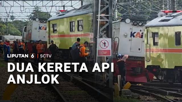 Kereta Api Anjlok di Stasiun Pasar Senen | Liputan 6