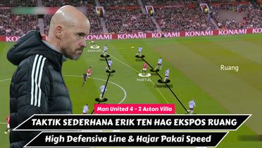 Taktik Erik Ten Hag Sederhana | High Defensive Line & Kecepatan | Man United 4 - 2 Aston Villa