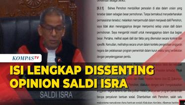 [Full] Isi Lengkap Dissenting Opinion Hakim MK Saldi Isra di Sengketa Pilpres 2024: Soroti Bansos