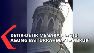Detik-Detik Ambruknya Menara Masjid Agung Baiturrahman Tasikmalaya!