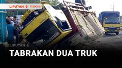 Tabrakan 2 Truk, Warung dan Bengkel Rusak! | Liputan 6