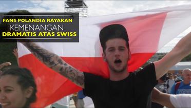 Fans Polandia Rayakan Kemenangan Dramatis atas Swiss
