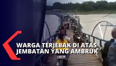 Warga Panik! Jembatan Apung di Bandung Barat Ambruk saat Banyak Motor Sedang Melintas
