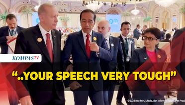 Kepalan Tangan Jokowi Puji Pidato Presiden Turki Erdogan saat Bertemu di Sela KTT OKI