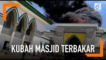 Detik-Detik Kubah Masjid Agung Luwu Terbakar