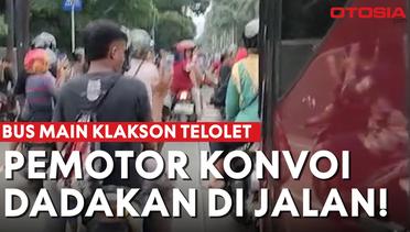 Keseruan Gara-gara Klakson Telolet, Bus dan Pemotor Auto Konvoi di Tengah Jalan!